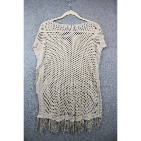 Live & Let Live Crocheted Open Knit Fringed Top-Size Large-Beachy-Boho - Picture 8 of 9